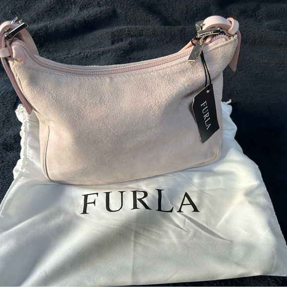 New Authentic Furla Pink Suede Purse - Picture 2 of 15